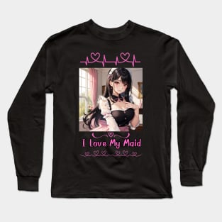 I Love My Maid Heart Anime Girl Long Sleeve T-Shirt